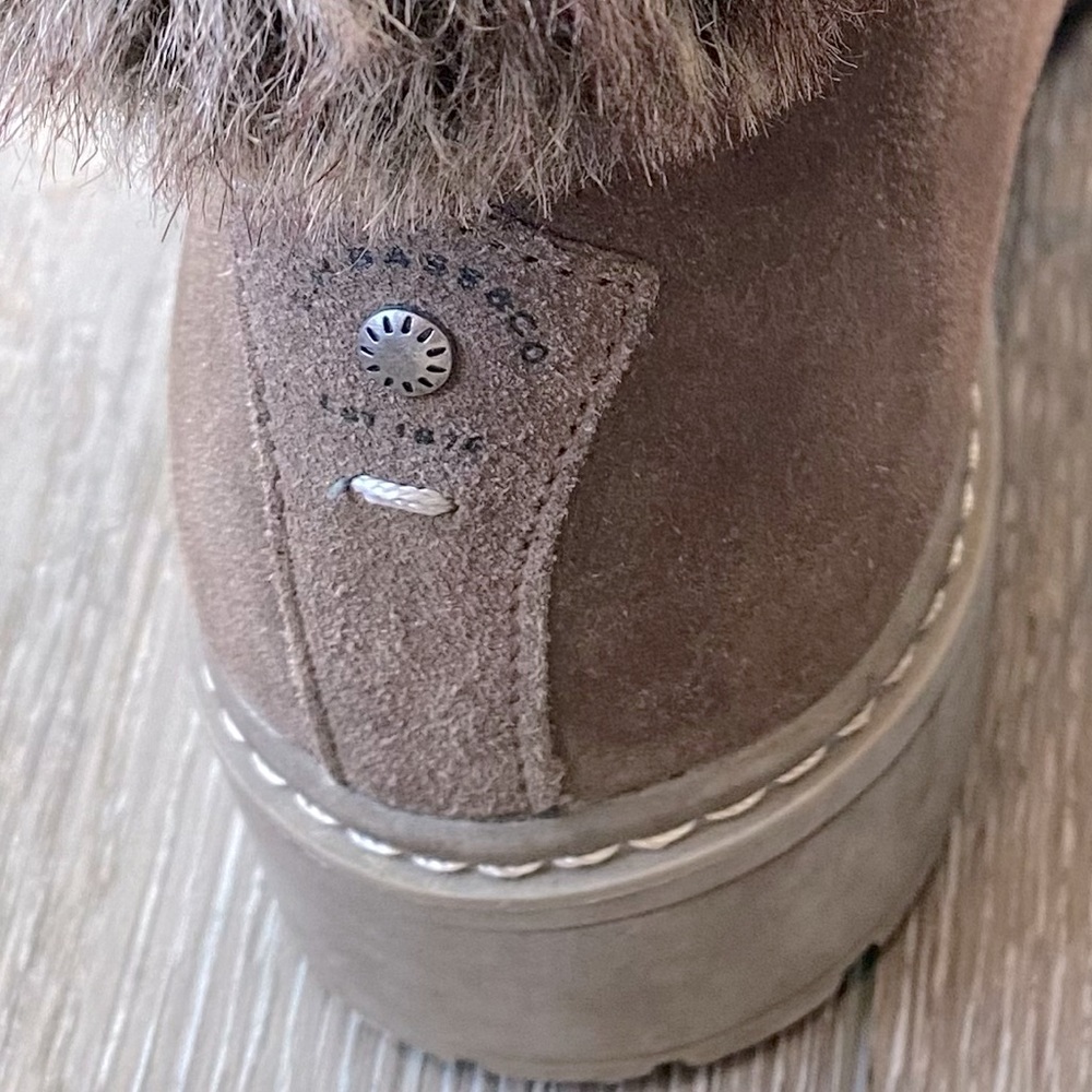 G.H. Bass Aubrey Women's Winter/Hiker Boots Suede and Faux Fur Brown Size 8.5 - Picture 7 of 13